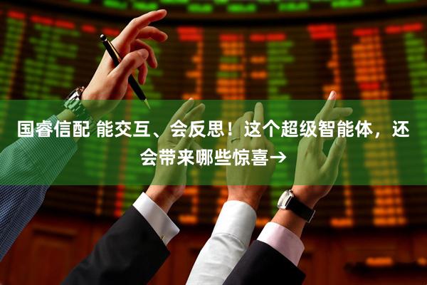 国睿信配 能交互、会反思！这个超级智能体，还会带来哪些惊喜→